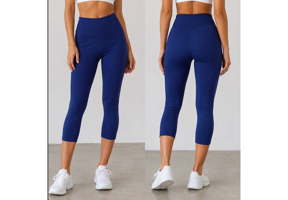 NUX Navy Compression Capri Leggings Medium NWOT